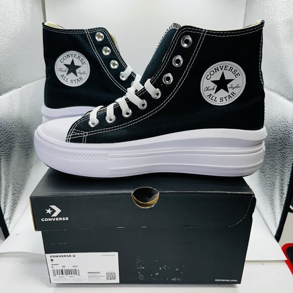 Converse Chuck Taylor All Star High Move Black White Size 8 WOMENS 568497C - Picture 1 of 7